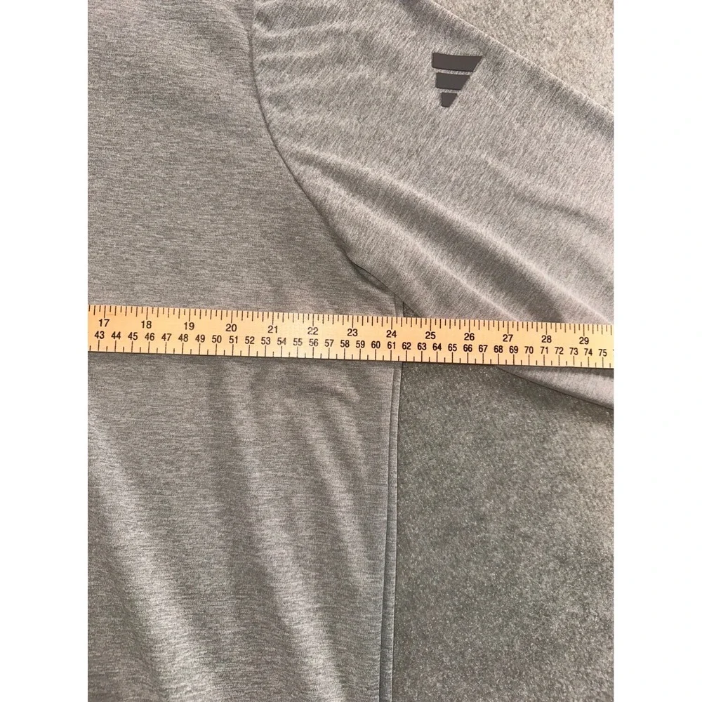 Adidas Mens XL Quarter Zip Pullover Heathered Grey Long Sleeve Athletic Top